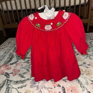 New Smocked baby girl Christmas Dress